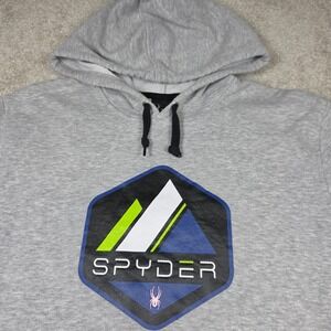 Spyder Pullover Hoodie Sweatshirt Mens XL Heather Gray Fleece Comfort Outdoor